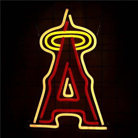 MLB Los Angeles Angels Baseball Neon Sign Room Sports LED Neon Light Man Cave - Picture 1 of 7